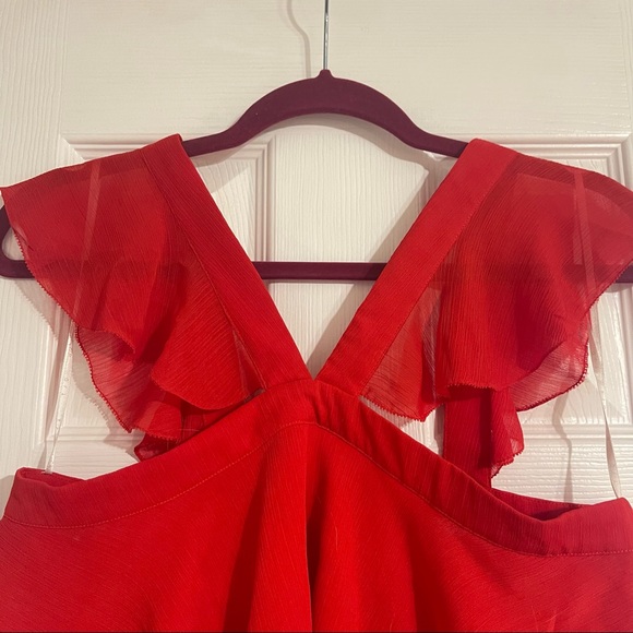 The Jetset Diaries Sintra Red crop ruffle top - Picture 9 of 9